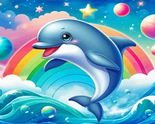 Cute Dolphins Diamond Paintings