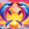 Cute Dolphins Diamond Paintings