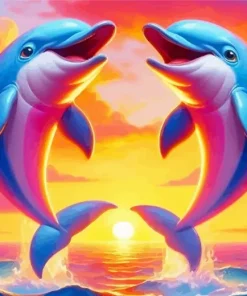 Cute Dolphins Diamond Paintings