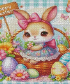 Cute Easter Bunny And Eggs Diamond Paintings