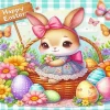 Cute Easter Bunny And Eggs Diamond Paintings