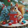 Christmas Morning Squirrel Diamond Painting