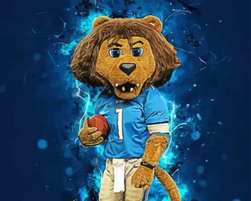 Detroit Lions Mascot Diamond Painting