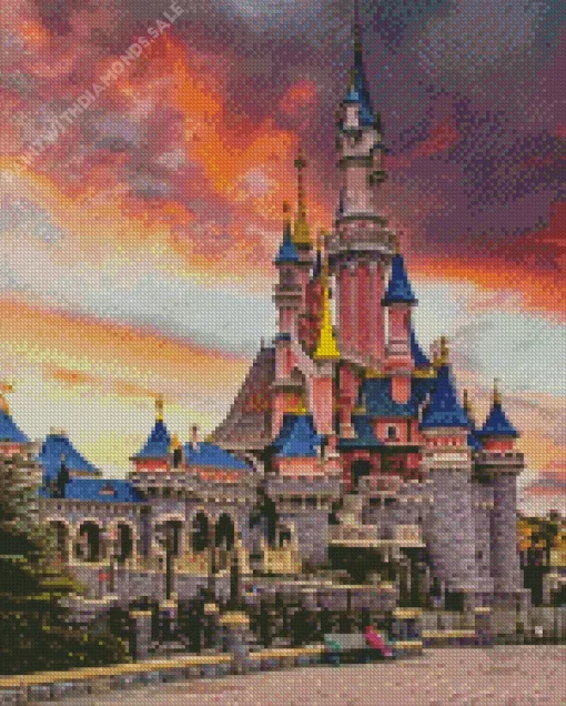 Disney Castle Sunset Diamond Painting