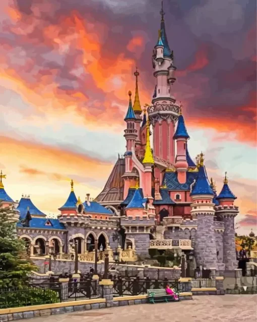 Disney Castle Sunset Diamond Painting