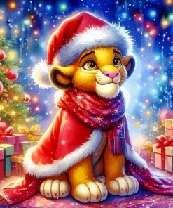 Disney Christmas Simba Diamond Painting