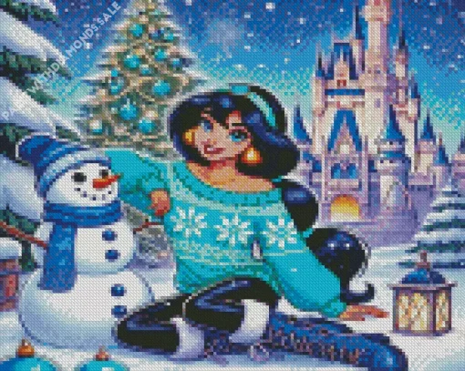 Disney Christmas Jasmine Diamond Painting