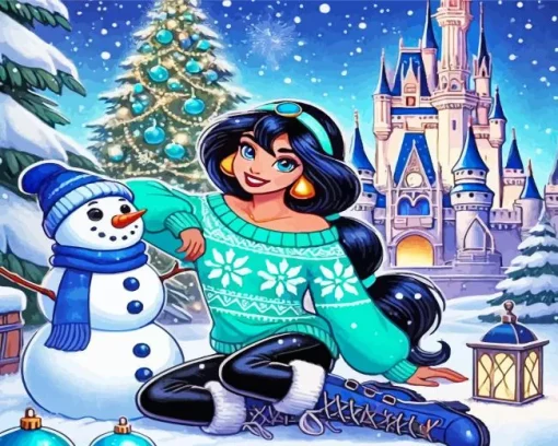 Disney Christmas Jasmine Diamond Painting