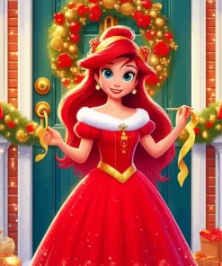 Disney Christmas Princess Ariel Diamond Painting