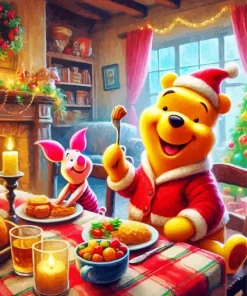 Disney Christmas Winnie the Pooh Diamond Painting