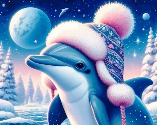 Dolphin In Winter Diamond Paintings