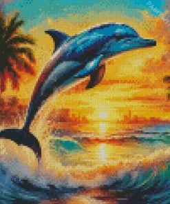 Dolphin Sunset Diamond Paintings