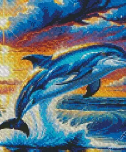 Dolphin Sunset Art Diamond Paintings