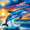 Dolphin Sunset Art Diamond Paintings