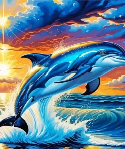 Dolphin Sunset Art Diamond Paintings