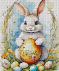 Easter Bunny And Eggs Diamond Painting