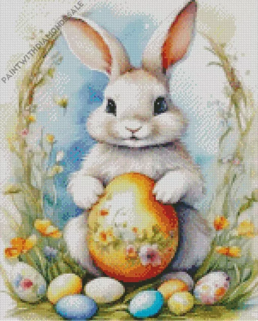 Easter Bunny And Eggs Diamond Painting