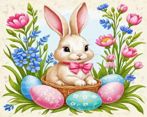 Aesthetic Easter Bunny Diamond Paintings