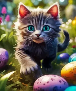 Easter Cat Diamond Painitng