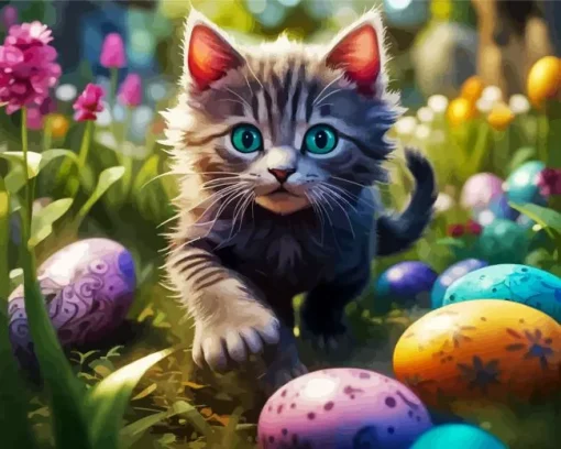 Easter Cat Diamond Painitng