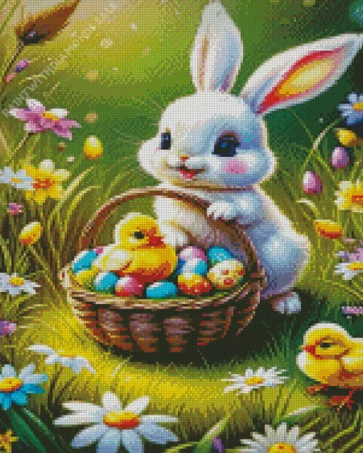 Easter Bunny And Chick Diamond Painting