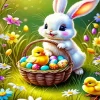 Easter Bunny And Chick Diamond Painting