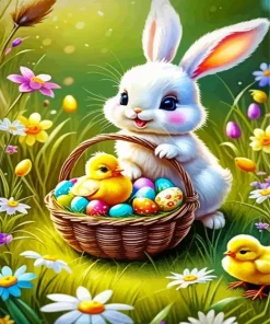 Easter Bunny And Chick Diamond Painting