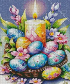 Easter Eggs And Candles Diamond Painting