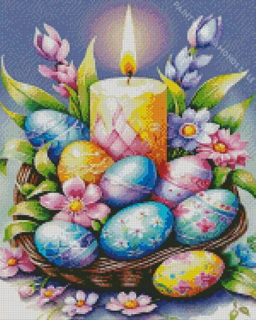 Easter Eggs And Candles Diamond Painting