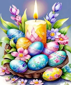 Easter Eggs And Candles Diamond Painting