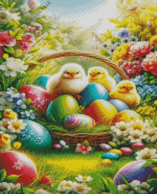 Easter Eggs And Chicks Diamond Paintings