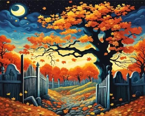 Fall Night Diamond Paintings