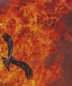 Fire Black Kite Diamond Painting