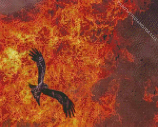 Fire Black Kite Diamond Painting