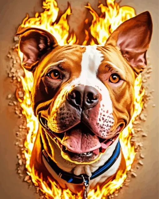 Fire Pit Bull Diamond Painting