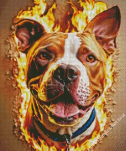 Fire Pit Bull Diamond Painting