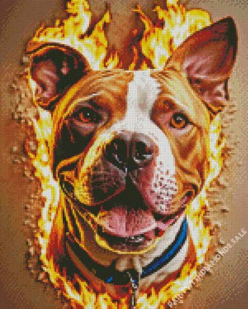 Fire Pit Bull Diamond Painting