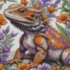 Floral Bearded Dragon Diamond Painting