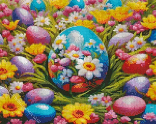 Floral Easter Egg Diamond Painting