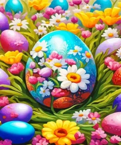 Floral Easter Egg Diamond Painting