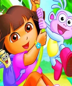 Friendly Dora The Explorer Diamond Painting