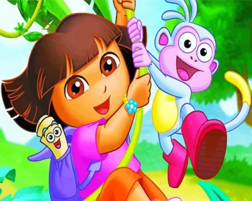 Friendly Dora The Explorer Diamond Painting