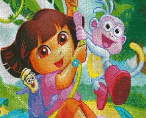 Friendly Dora The Explorer Diamond Painting