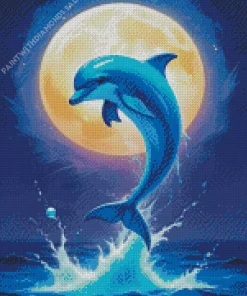 Full Moon Dolphin Diamond Paintings