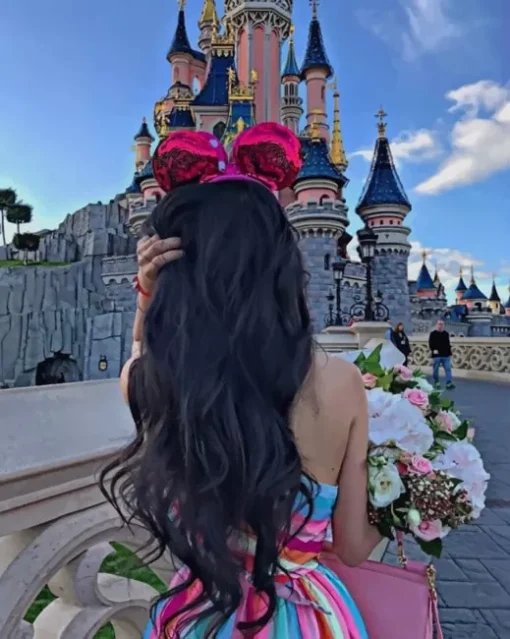 Girl In Disneyland Castle Diamond Painting