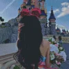 Girl In Disneyland Castle Diamond Painting