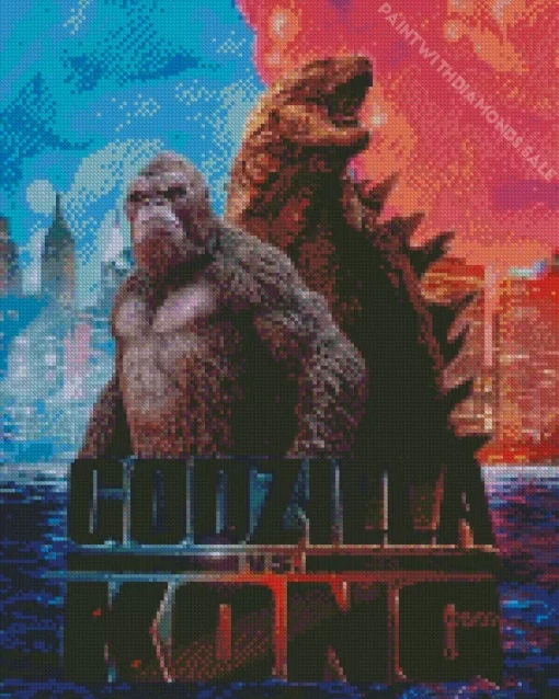 Godzilla VS Kong Gorilla Poster Diamond Painting