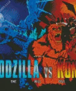 King Kong VS Godzilla Poster Diamond Painting