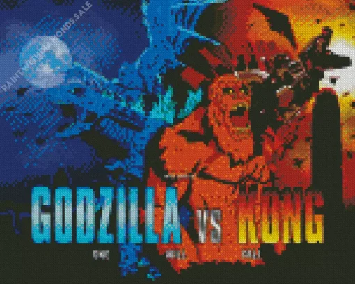 King Kong VS Godzilla Poster Diamond Painting