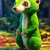 Green Meerkat Diamond Painting